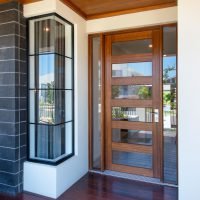 Natura timber entry door and sidelites